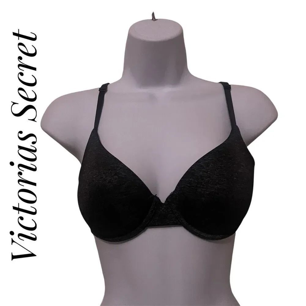 Victorias Secret 32D Uplift Semi Demi Bra Dark Grey